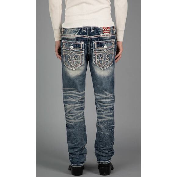Rock Revival Remi RP3786J200 Straight Jeans Size: 36"waist x 34"Inseam - Picture 8 of 9